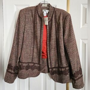 Coldwater Creek Brown Plaid Jacket